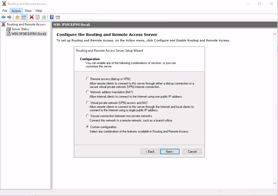 Configuring RRAS